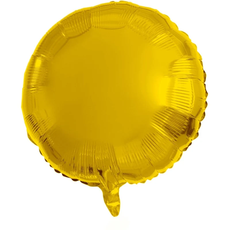 Goldener Heliumballon, glänzend, rund, leer, 45 cm