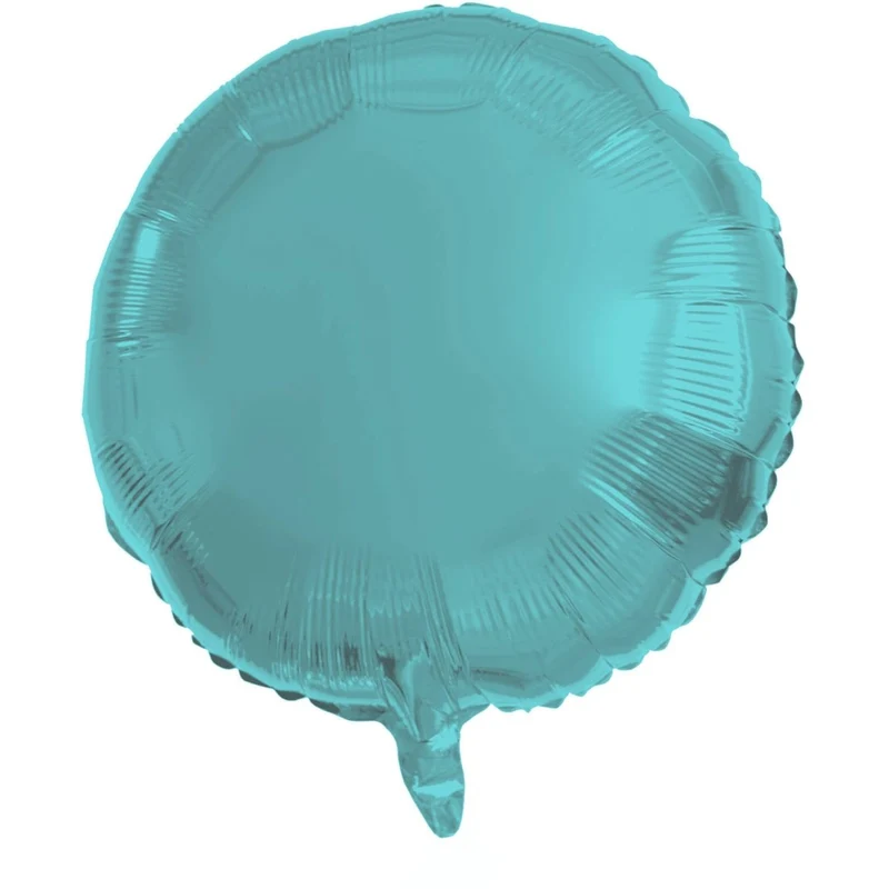 Türkisfarbener Heliumballon, rund, leer, 45 cm