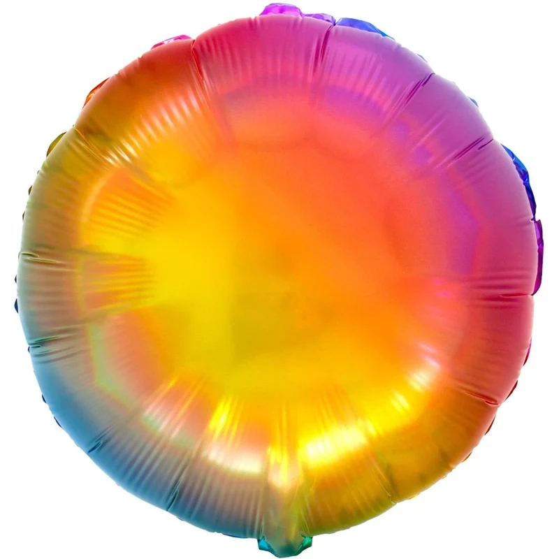 Farbiger Heliumballon, Regenbogen, rund, leer, 45 cm