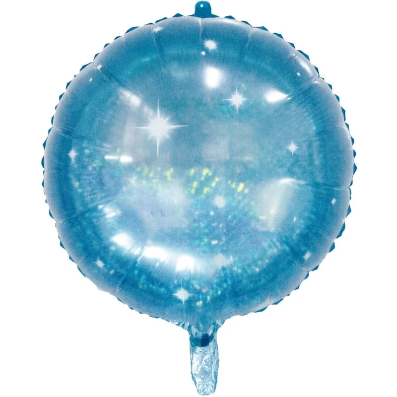 Blauer Heliumballon „Galactic Aqua“ (leer), 45 cm