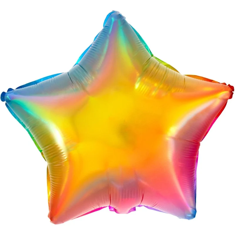 Stern-Heliumballon Regenbogen, leer, 45 cm