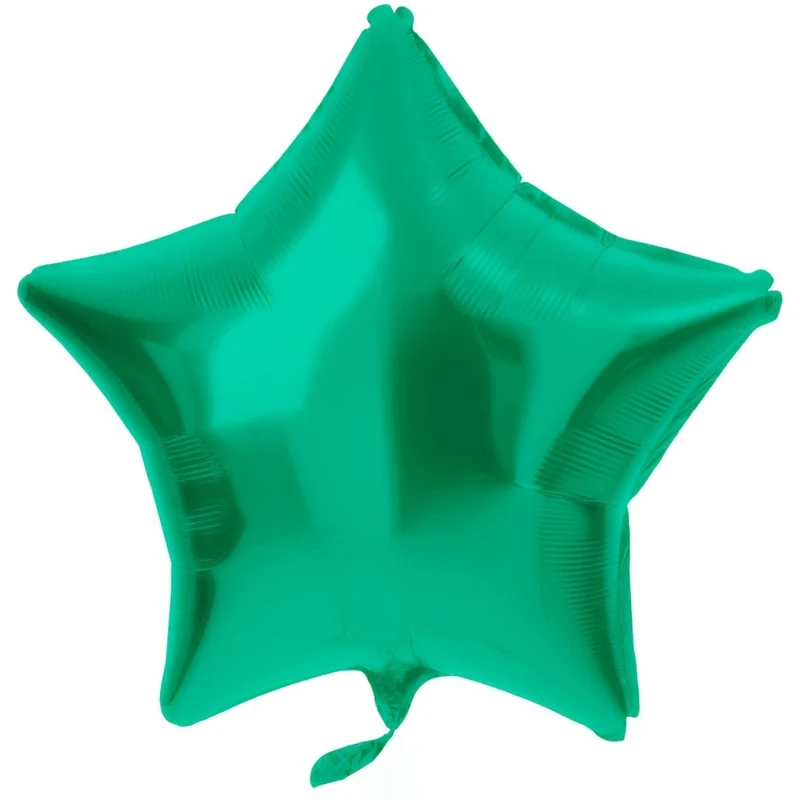 Stern-Heliumballon, grün, matt-metallic, leer, 45 cm