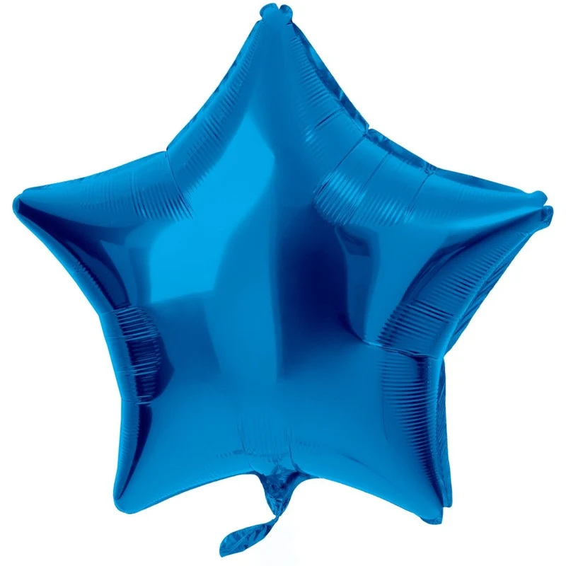 Stern-Heliumballon, blau, leer, 45 cm