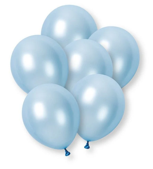Hellblaue Ballons „Pearl Premium“ aus Latex, 30 cm, 8 Stück