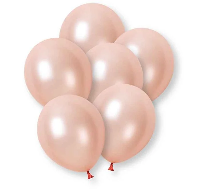 Roségoldene Ballons, Basic, Latex, 30 cm, 8 Stück