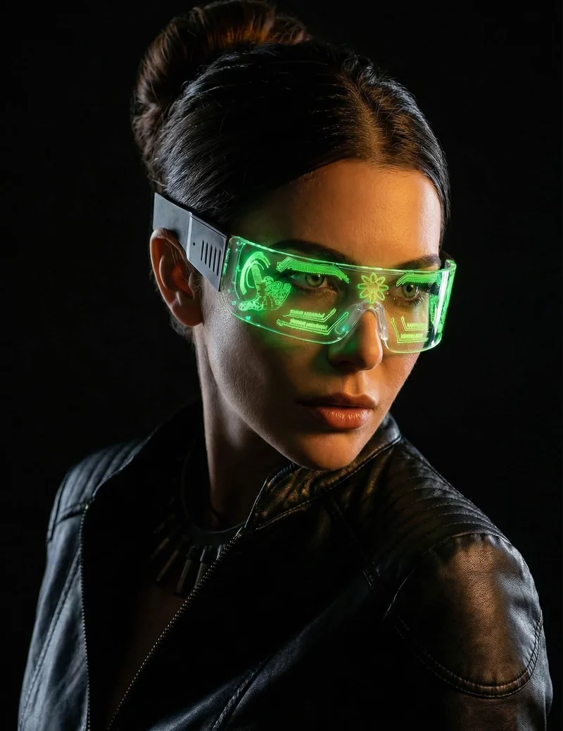 Futuristische Brille mit LED