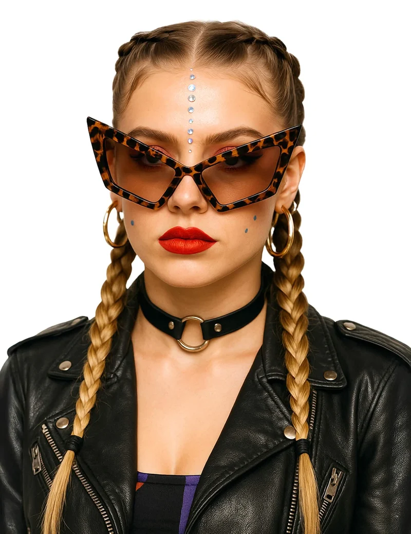 Trendige Leopard-Brille für Erwachsene