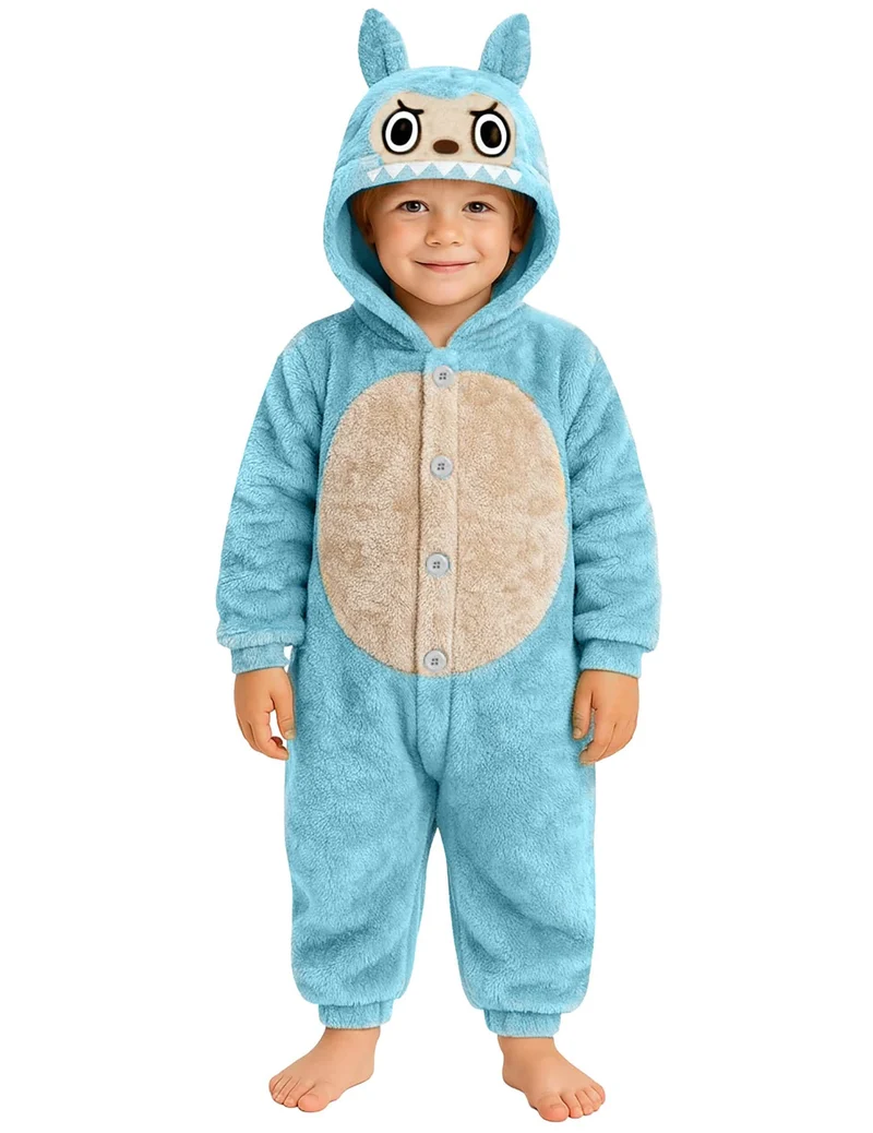 Plüsch-Monsterkostüm blau für Kinder