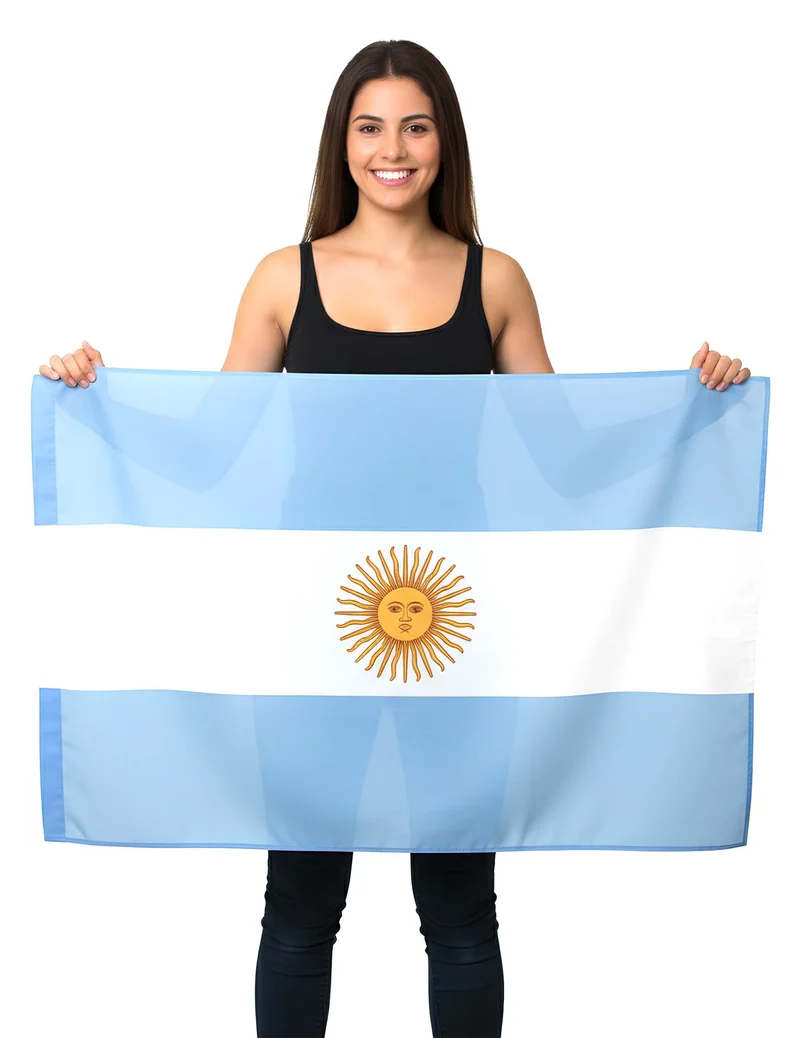Argentinien Flagge aus Stoff 150 x 90 cm Nationalflagge für Deko & Events
