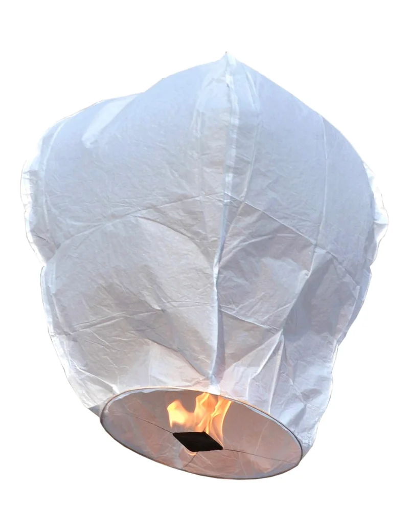 Fliegende weiße Laterne aus feuerfestem Papier 1m