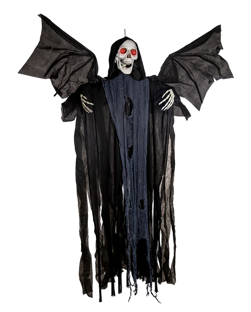 Flügelbewegender Skelett Reaper mit Licht & Ton 153cm
