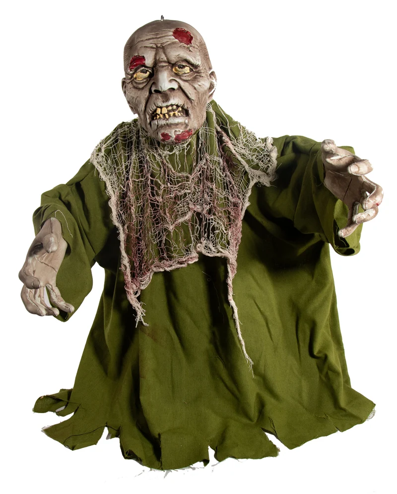 Schimmel-Grüner Zombie Groundbreaker mit Bewegung, Licht & Ton 60cm