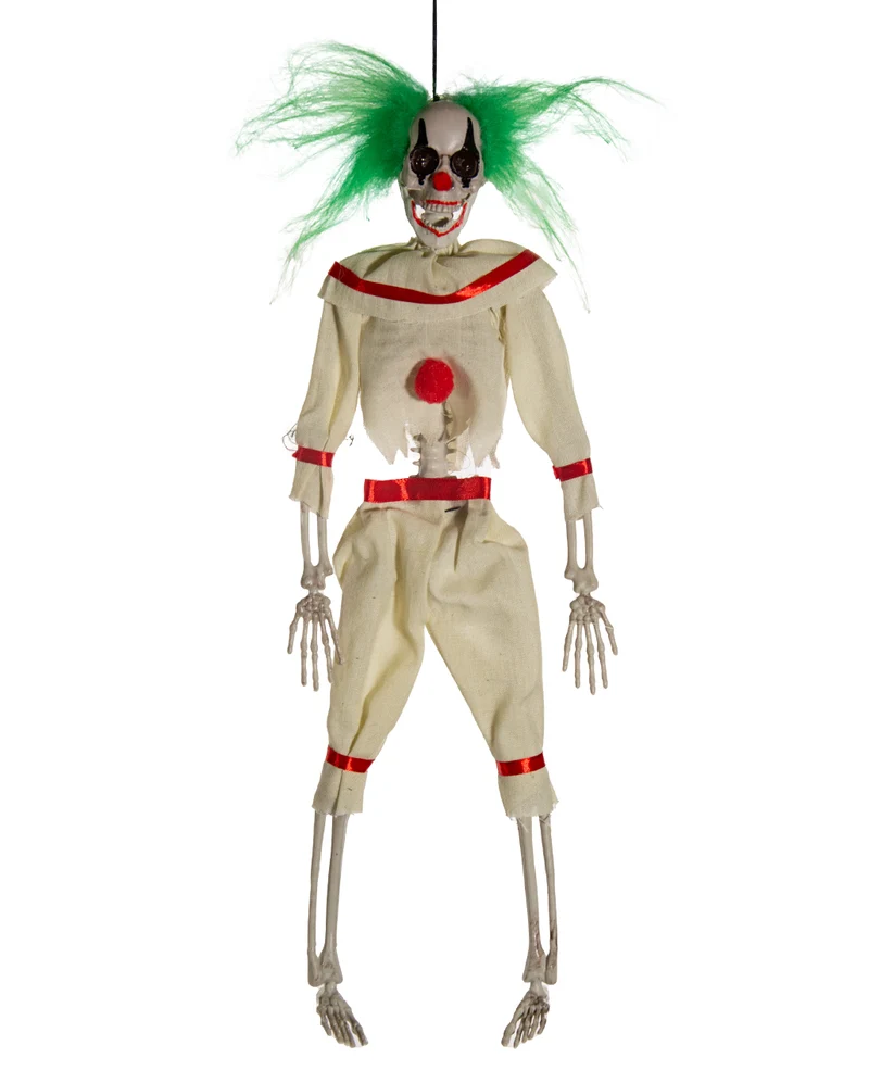 Killerclown Skelett mit grünen Haaren Hängefigur 40cm