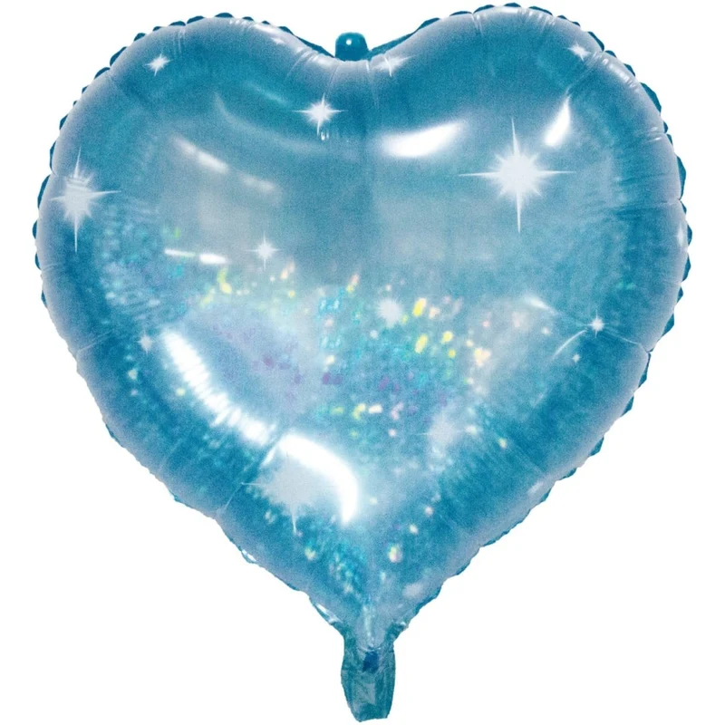 Herz-Heliumballon Blau Galactic Aqua (leer) 45 cm