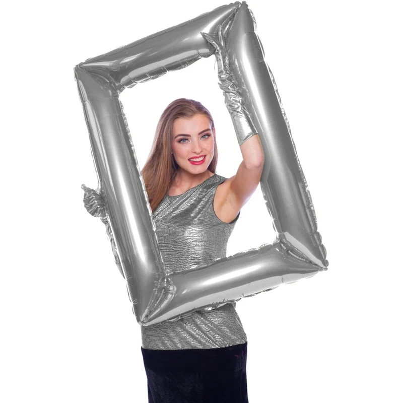 Silberner Fotokabinenrahmen, rechteckig, 85 cm