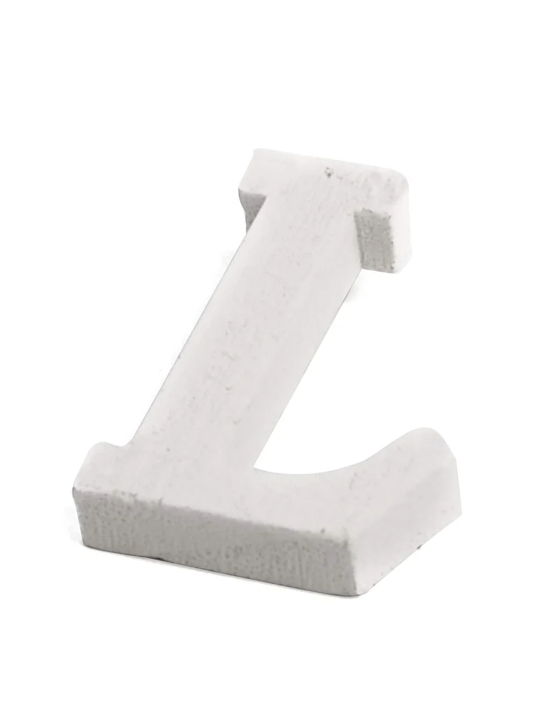 Kleiner weißer Holzbuchstabe l 5 cm für Hochzeit