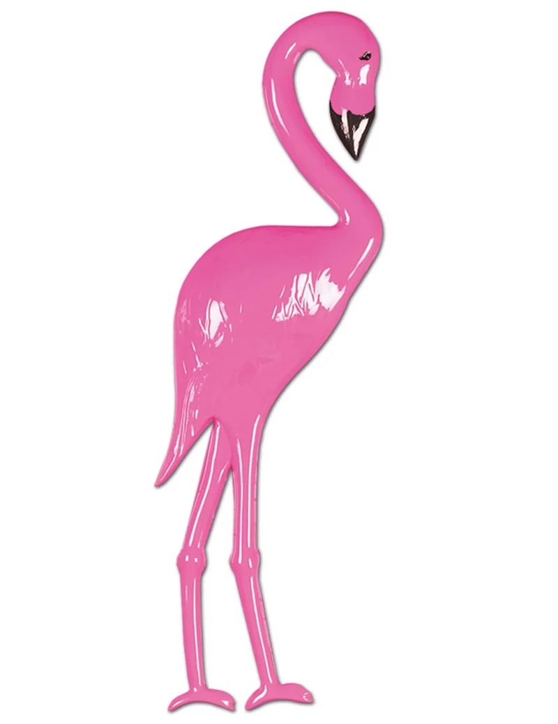 Rosa Flamingo-Wanddekoration aus Kunststoff, 66 cm