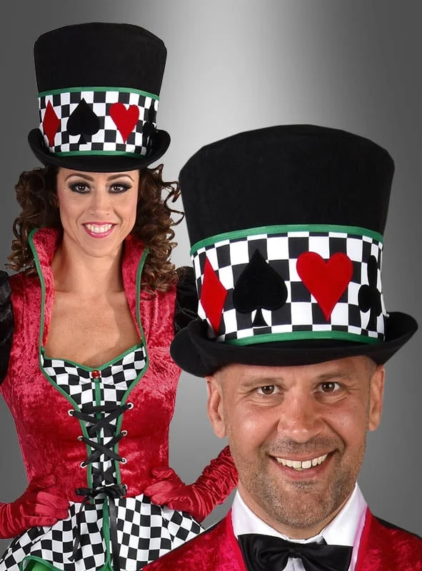 Casino Hut Stoff Zylinder Unisex