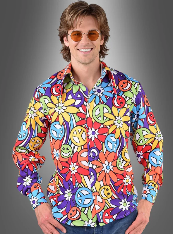 Hippie Blumenhemd für Herren Smile