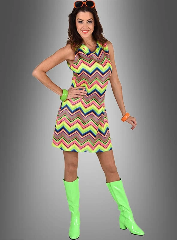 Neon 80er Jahre Kleid waschbar