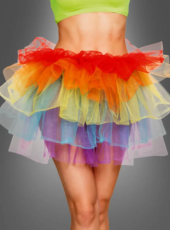 Tüll Rock Damen Regenbogen