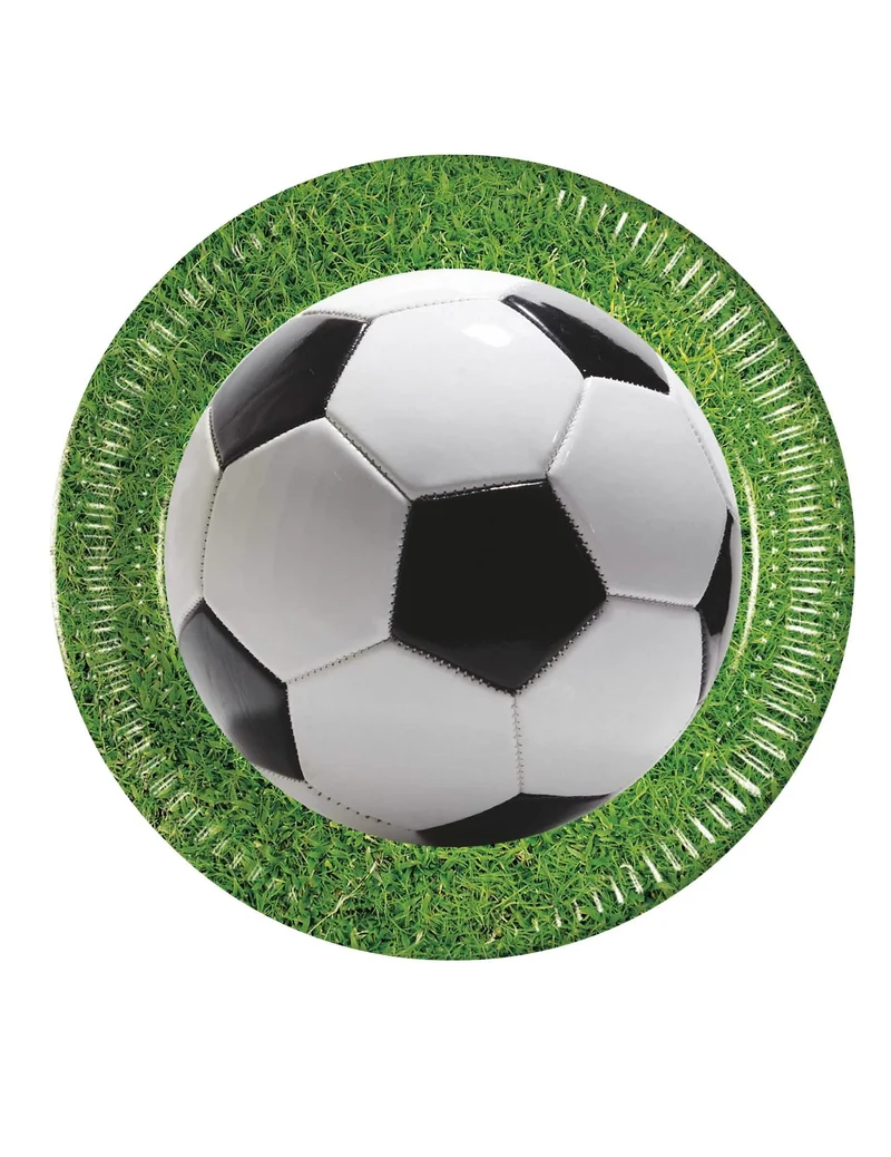 8 Fußballparty Pappteller 23 cm Fußball
