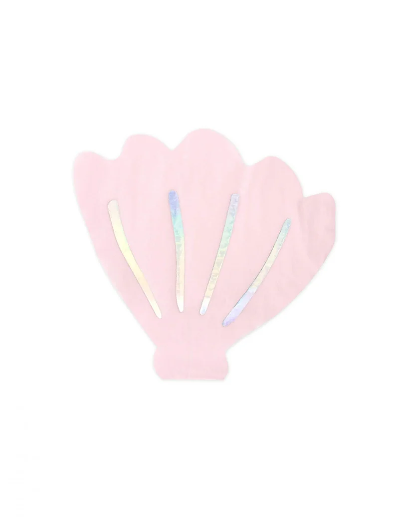 20 irisierende rosa Muschel-Papierservietten