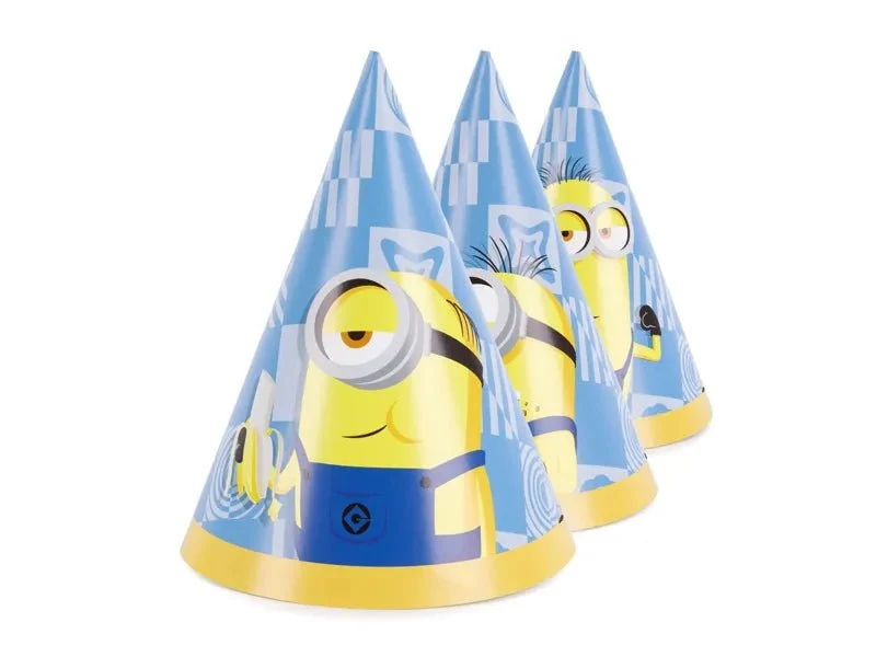 Minion-Partyhütchen 16 cm, 6 Stück
