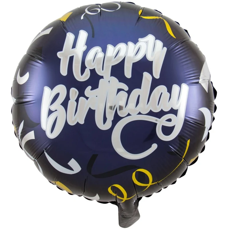 „Happy Birthday“-Folienballon, lila, leer, 45 cm