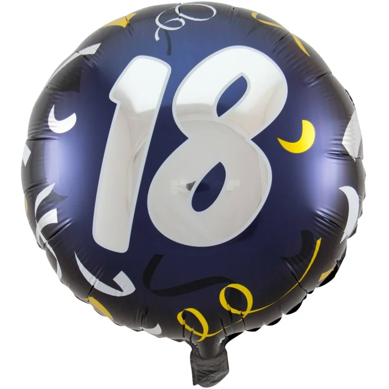 18-Jahre-Folienballon, dunkelblau, leer, 45 cm
