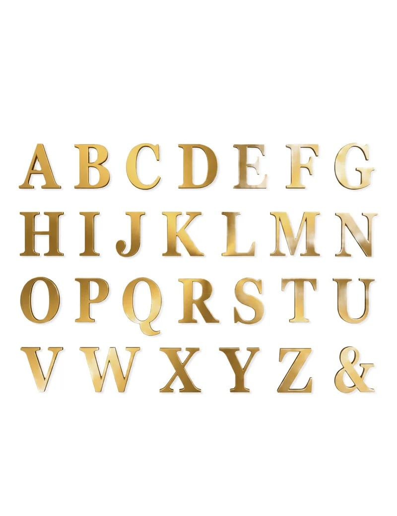 48 goldene Klebebuchstaben 13,5 cm für Ballonwürfel