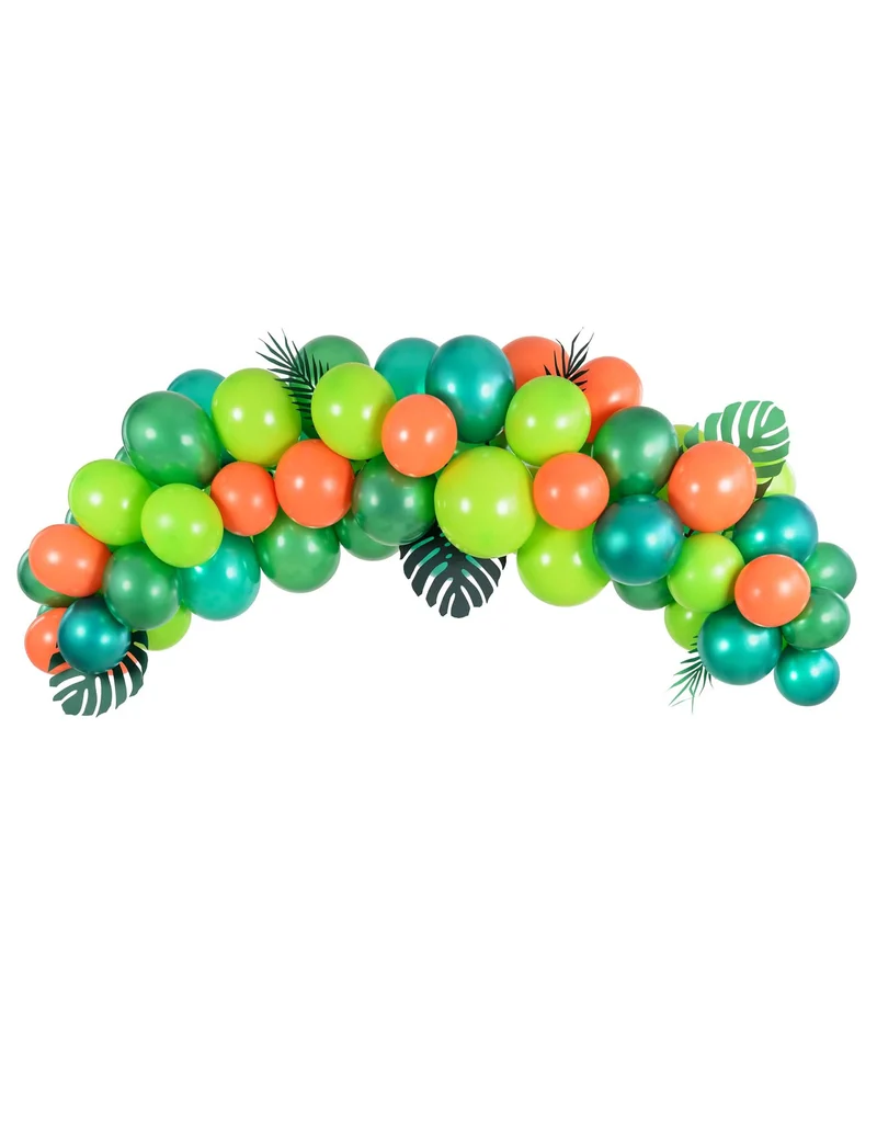 Kit tropische Dschungel-Ballongirlande 60-teilig für Geburtstage