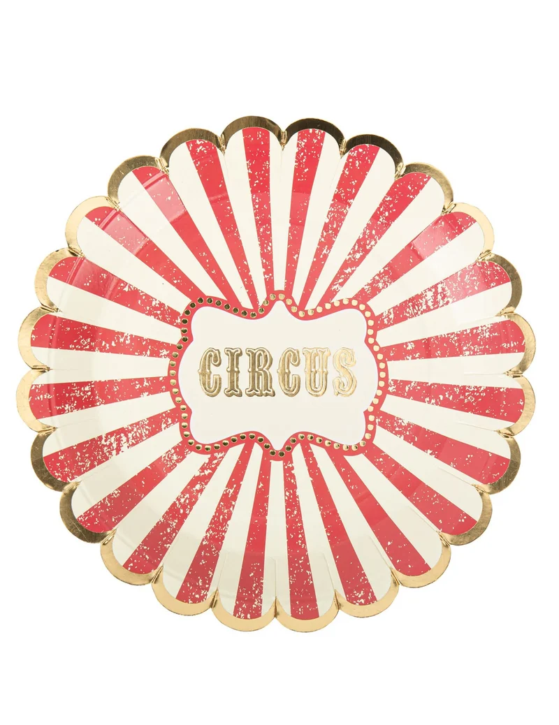 8 Vintage Zirkus Pappteller 23 cm