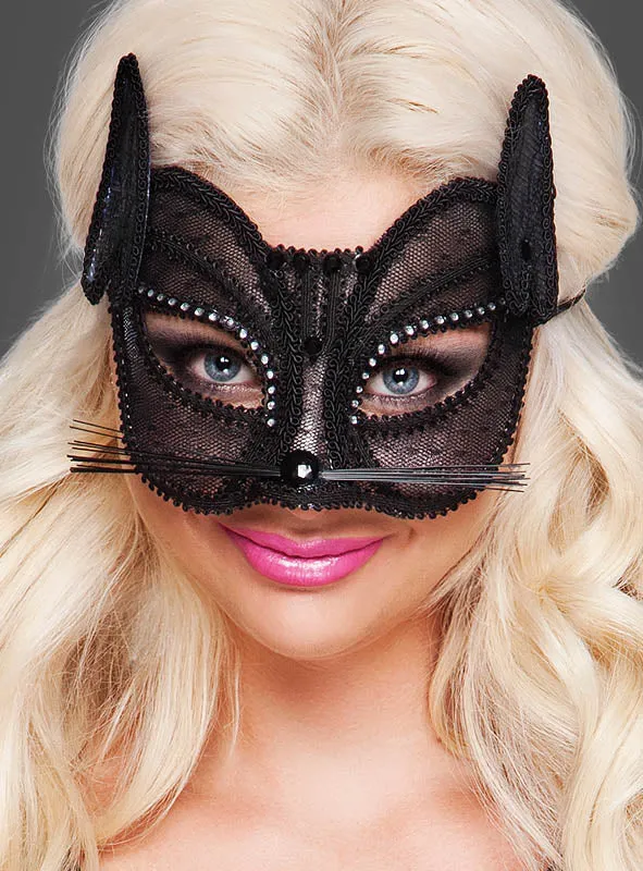 Schwarze Augenmaske Katze