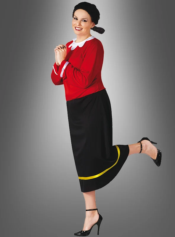 XL Olivia Kostüm zu Popeye mit Perücke