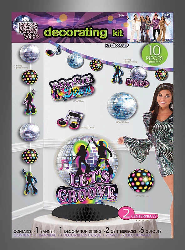70er Disco Party Deko Set 10 Teile