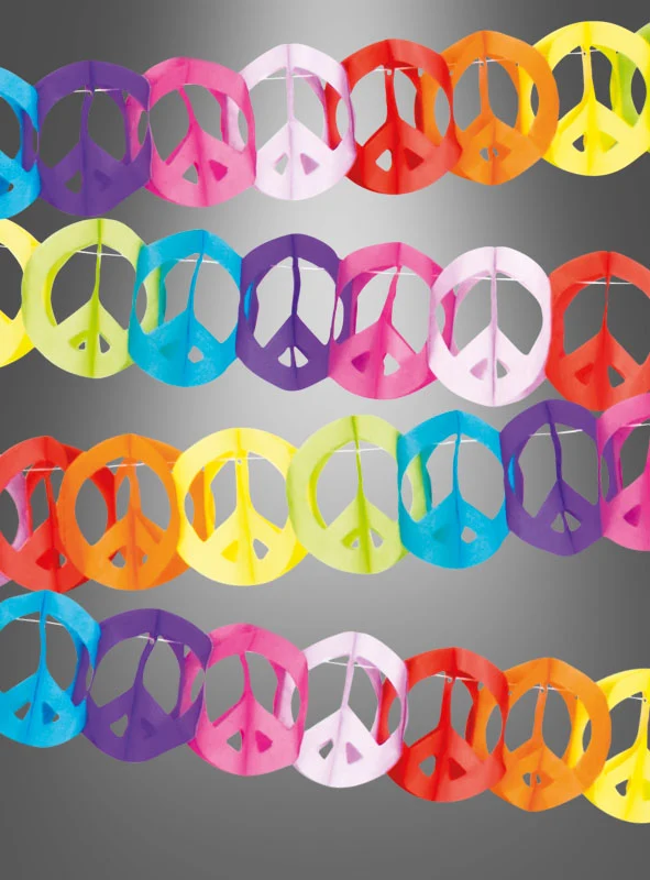 Peace Girlande 4 Meter Hippie Partydeko