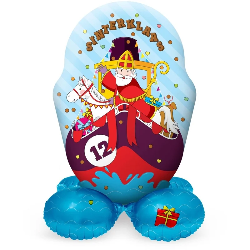 Nikolaus-Folienballon, bunt, stehend, leer, 72 cm