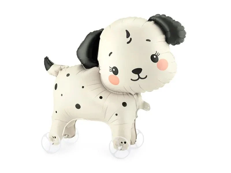 Hund-Folienballon, weiß-schwarz, leer, 70 cm