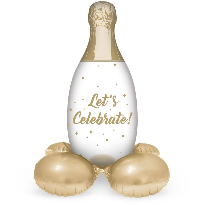 Champagnerflasche-Folienballon, stehend, leer, 86 cm