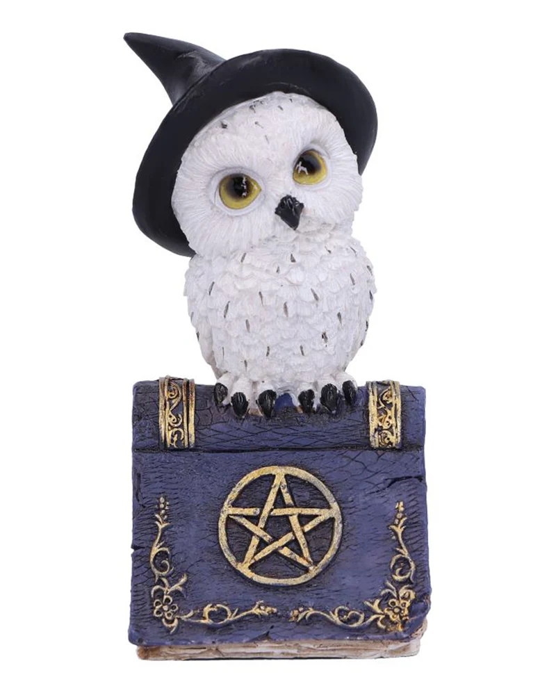 Eule mit Pentagramm Zauberbuch 12,5cm