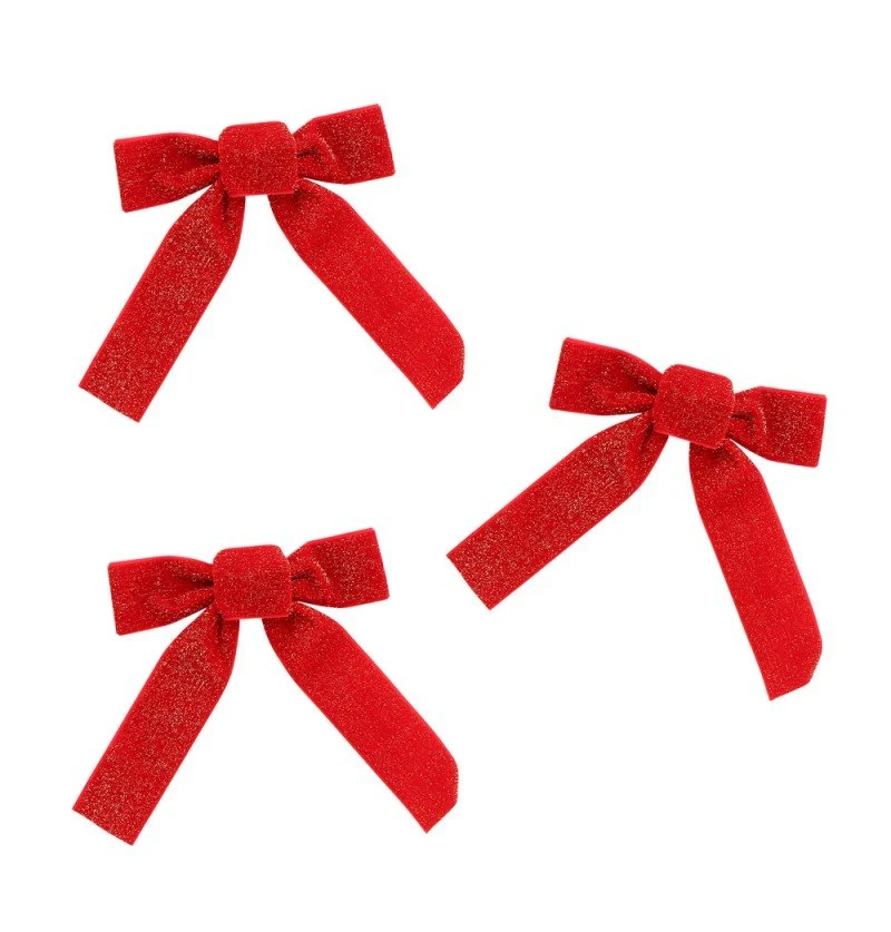 Rote Schleife Samt 16cm 3tlg