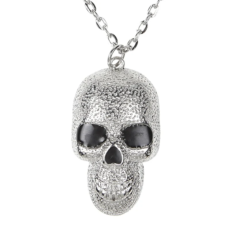 Halloween Halskette Silberner Totenkopf