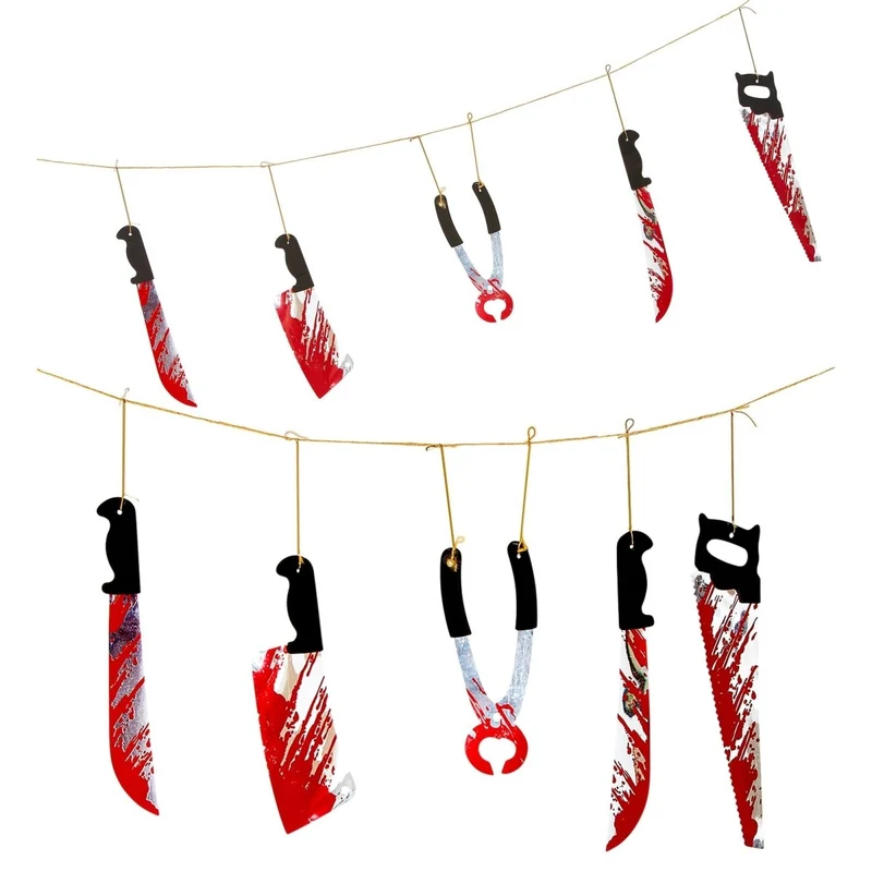 Halloween Girlande Blutige Waffen 1,72m