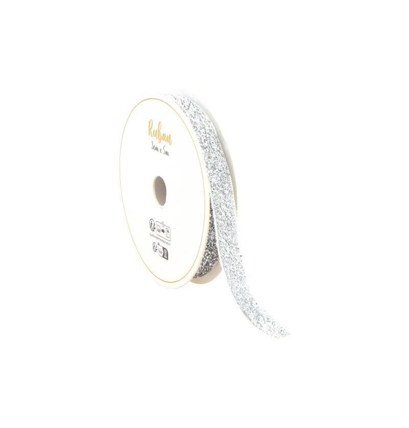 Silbernes Band Glitter 10Mm 3m
