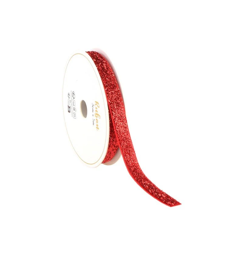 Rote Schleife Glitter 10Mm 3m