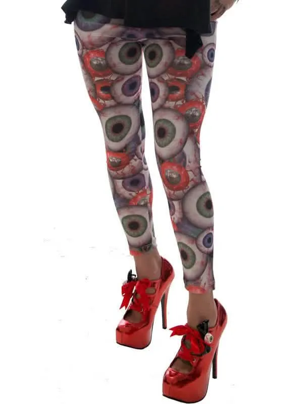 Kreepsville Gothic Leggings Eyeballs black-purple-blue
