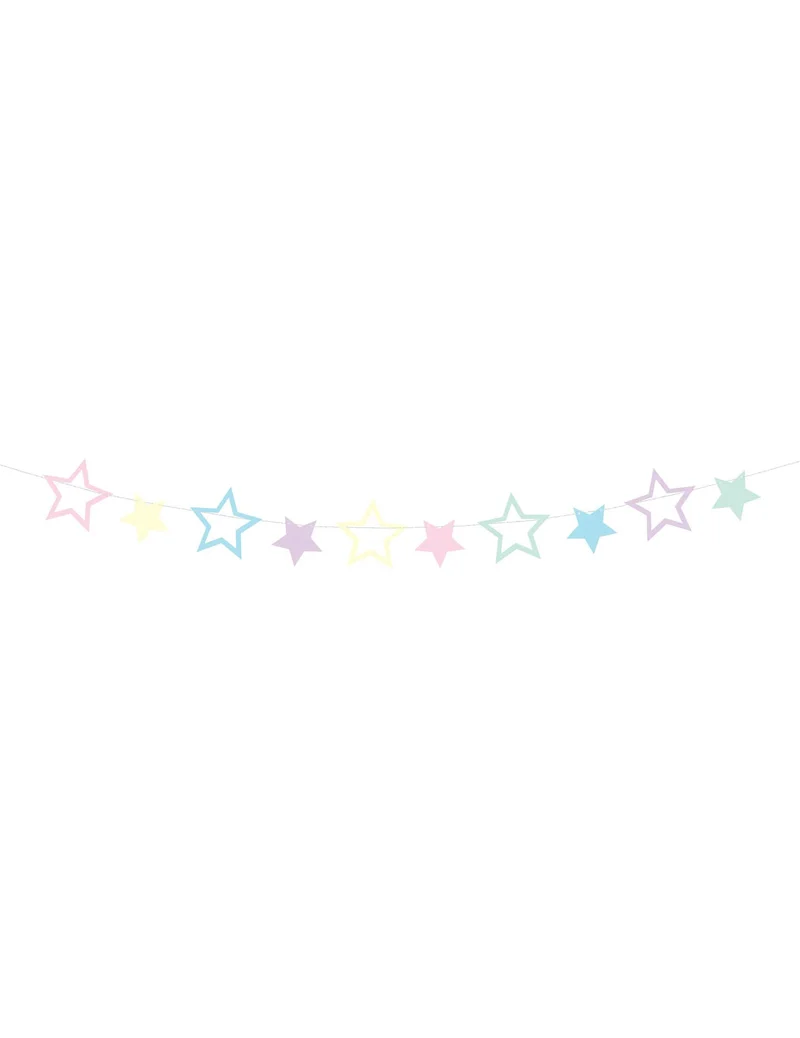 DIY-Girlande 10 Bunte Sterne 140 cm Geburtstagsdeko