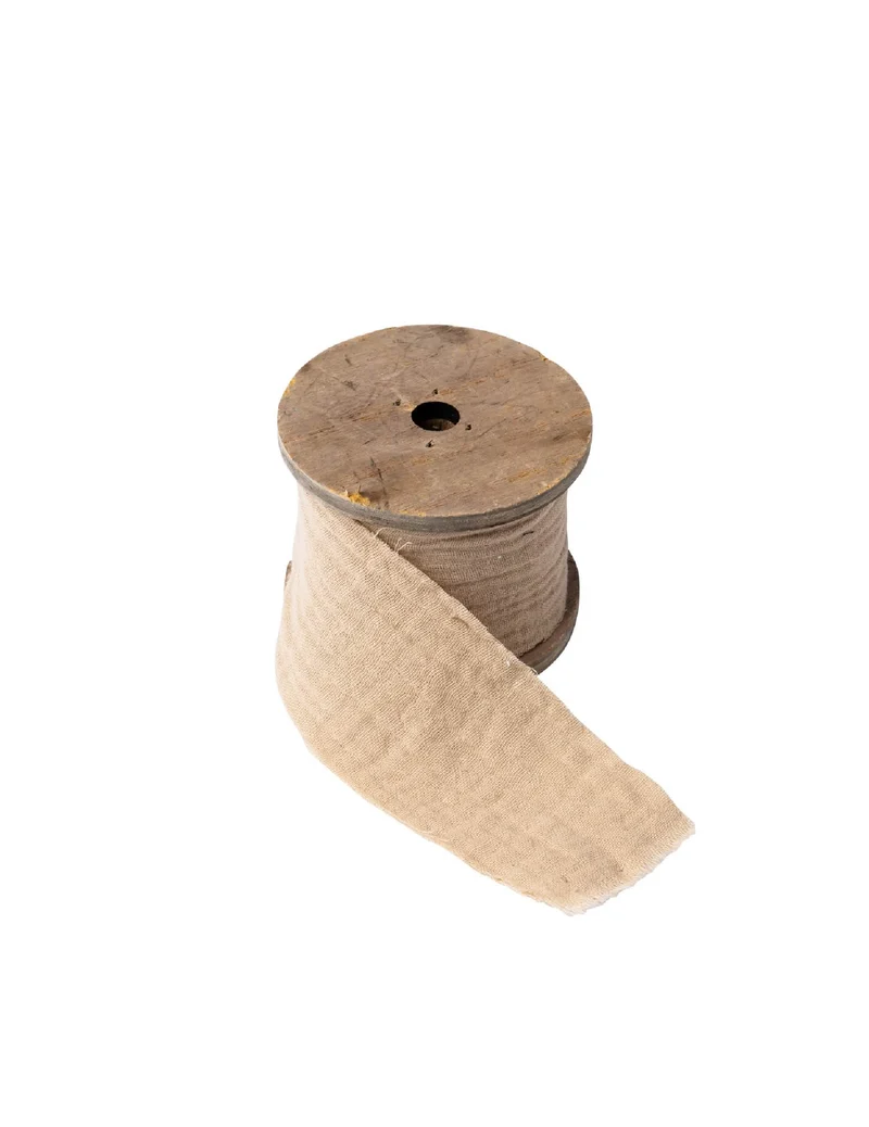 Beiges Baumwollgaze-Band 4,5 cm x 3 m im Bohème-Stil