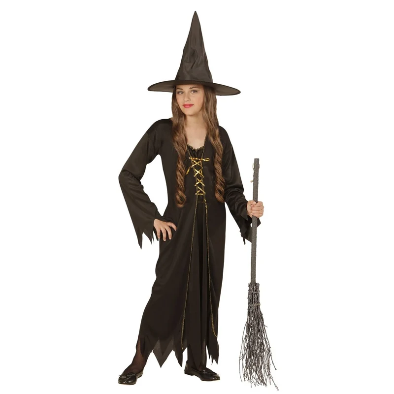 Halloween Kostüm Braun Kind Hexe